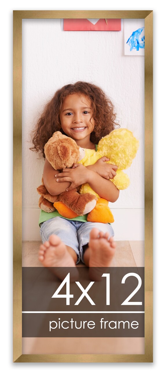 4x12 Solid Wood Picture Frame with UV-Resistant Acrylic & Acid-Free Backing, Available in 6 Finishes: Matte Black, Matte White, Metallic Bronze, Silver, Natural Wood Grain & Mahogany